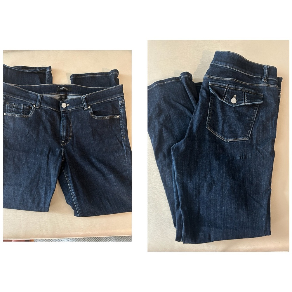 White House Black Market Noir Dark Denim Capri